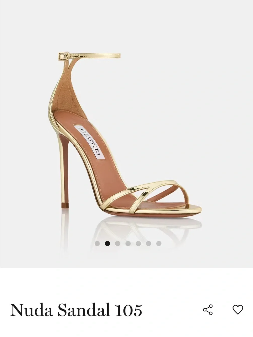 Aquazzura Gold Metallic Ankle-Strap Stiletto Sandal